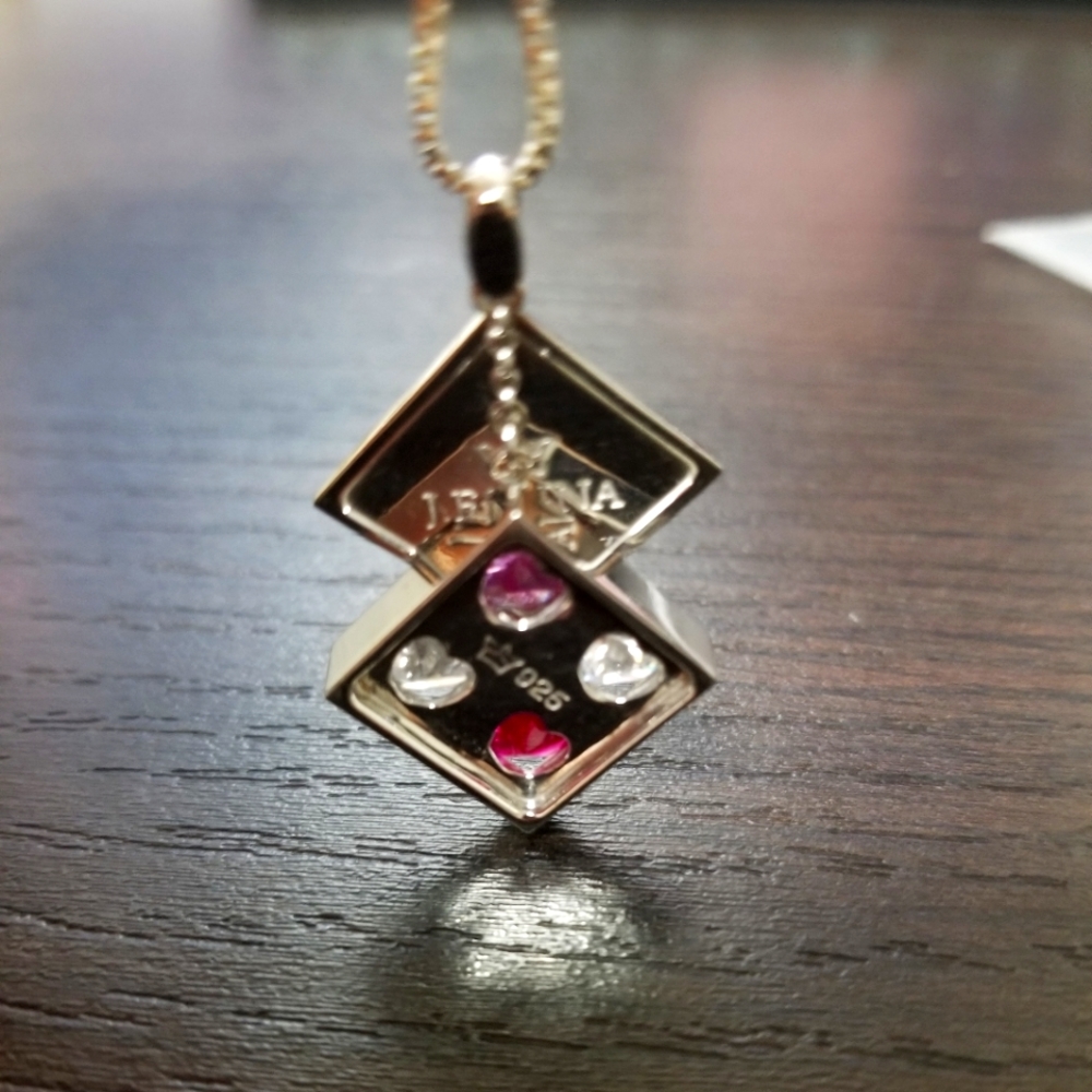 J.estina Heart Crystals Square Necklace - Picture 4 of 5